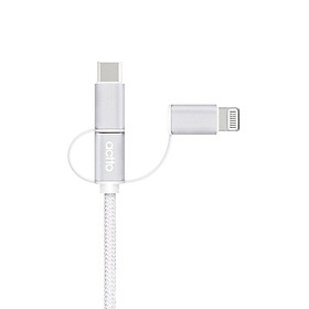 Cáp sạc đa năng 3 trong 1 dài 1m - 3 in 1 Charging & Data Cable Actto USB-33 - Hàng chính hãng