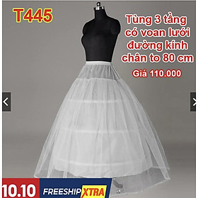 Tùng phồng mặc trong váy cô dâu 3 tầng
