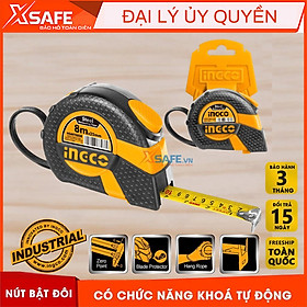 Mua Thước cuộn thép nền vàng cao cấp INGCO đủ size Nút bật đôi. Chức năng khóa tự động  thước dây cuộn tự động chất liệu ABS
