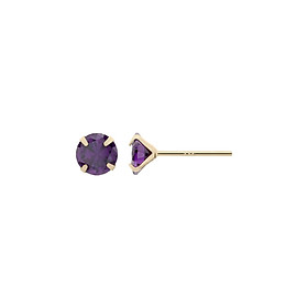 14K Gold Post Earrings Violet - MOON Jewelry