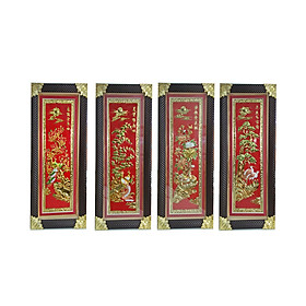 Tranh đồng Tứ quý - Bộ 4 bức (45 x 105 cm)