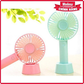 Mua Quạt Mini Cầm Tay Modosa 4 Cánh Pin Sạc Có Đế Để Bàn - Quạt Mini Cầm Tay Tích Điện - Hàng  - Hàng Chính Hãng