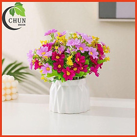 Mua Hoa giả - Bình hoa mini cắm sẵn cao 15-20cm nhiều mẫu trang trí kệ tủ  bàn trà  kệ gắn tường
