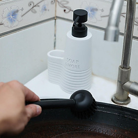 Liquid Soap Dispenser with Cleaning Brush Sponge Holder Pump Bottles