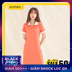 Đầm váy nữ DA1008 GUMAC thiết kế polo nẹp xẻ V