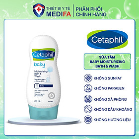 Sữa tắm Cetaphil Baby Moisturizing Wash & Bath 230ml dưỡng ẩm dịu nhẹ cho bé