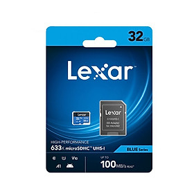 Thẻ nhớ MicroSD Lexar 32/64/128 GB Class 10, U1, V10, A1 633X Tốc Độ 100mb/s - Hàng Chính Hãng