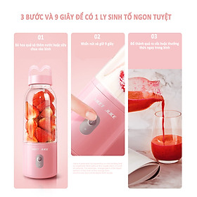 Máy Xay Sinh Tố Cầm Tay Mini Đa Năng Meet Juice dung tích 500ml - Lực mạnh êm du