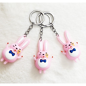 01 móc khóa con thỏ đeo nơ