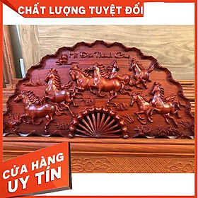 Tranh treo tường cánh quạt mã đáo thành công bằng gỗ hương đỏ 