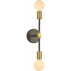 Đèn tường phòng tắm với 2 bóng đèn E27 - hiện đại - Phong cách công nghiệp - Vanity - Đèn tường - đèn tường phòng tắm (vàng/đen)