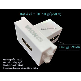 Hạt ổ cắm HDMI âm tường (hạt thẳng, hạt bẻ góc chữ L, hạt dây dài 20cm). Dùng lắp mặt âm tường, ổ cắm âm sàn