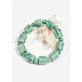 Vòng tay phong thủy đá cẩm thạch đốt vuông 13x13mm mệnh hỏa , mộc - Ngọc Quý Gemstones