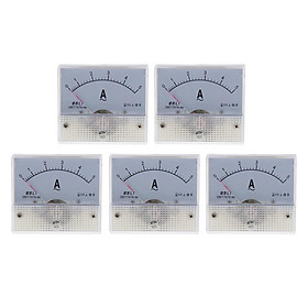 5pcs Plastic Analog Panel Ammeter Current Meter Analog Electrical Current Tester