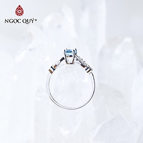 Nhẫn bạc nữ đá Topaz mệnh thủy, mộc - Ngọc Quý Gemstones