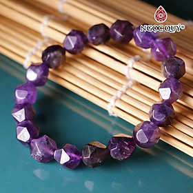 Vòng tay đá thạch anh tím dạng hạt facet mệnh hỏa. thổ - Ngọc Quý Gemstones