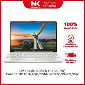 Mua HP 15s du1105TU i3 10110U/4GB/256GB/15.6 /Win11/(2Z6L3PA)/Bạc - Hàng chính hãng