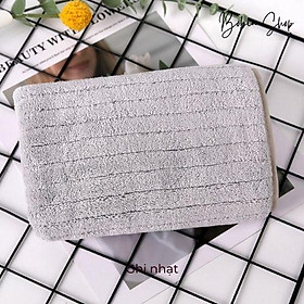 Mua Khăn tắm lông cừu san hô vân kẻ sọc siêu dày  siêu mềm mịn cho da của gia đình 70x140cm
