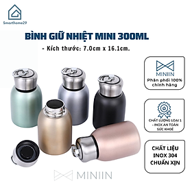 Bình Nước Giữ Nhiệt Mini Lõi Inox 304 300ml, Ly Giữ Nhiệt 5 Lớp Cách Nhiệt Cao Cấp Giữ Nhiệt Lên Đến 12 Giờ - HÀNG CHÍNH HÃNG MINIIN