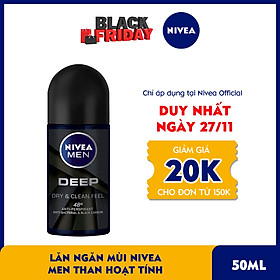 Lăn Ngăn Mùi Nivea Men Than Hoạt Tính 80031 (50ml)