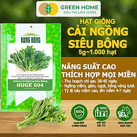 Mua Hạt Giống Cải Ngồng Siêu Bông Huge GreenHome  Gói 5gr~1000 hạt  Dễ Trồng Quanh Năm  Thân Mập R25