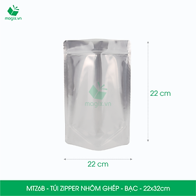 Mua MTZ6B - 22x32cm - Combo 50 Túi Zipper Bạc đáy đứng  một mặt trong