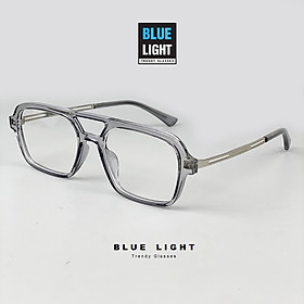 Gọng Kính Cận, Kính Giả Cận Nam Nữ GM Mắt Vuông Nhỏ Càng Kim Loại Gọng Đen, Xám Trong, Chống Ánh Sáng Xanh - BLUE LIGHT