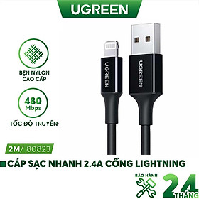 Cáp sạc Light/ning MFI UGREEN US155 US199 US291 cho iPhone / iPad / iPod dòng 2.4A dài 1m 2m - Hàng chính hãng