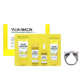Bộ Kit Dưỡng Trắng Sáng Da, Mờ Thâm Some By Mi Yuja Niacin 30 Days Miracle Brightening Starter Kit + Tặng kèm 1 băng đô tai mèo xinh xắn ( màu ngẫu nhiên)