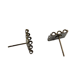 2-6pack 20pcs DIY Ear Stud Cabochon Bezel Setting Earring Findings Metallic