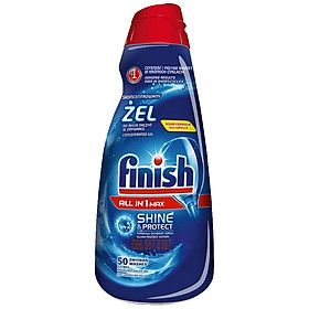 Xà Phòng Rửa Bát Finish All In 1 Max Dạng Gel Chai 1 Lít Chuyên Dùng Cho Máy Rửa Bát