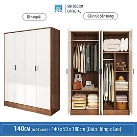 Mua Tủ Quần Áo Đơn Giản SIB Decor Màu Trắng Phối Walnut TA17