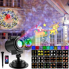 Đèn máy chiếu LED máy chiếu Giáng sinh - 16 lá đèn LED có hiệu ứng điều khiển từ xa Đèn trang trí bên ngoài Đèn bên ngoài Lễ Giáng sinh Halloween Bữa tiệc