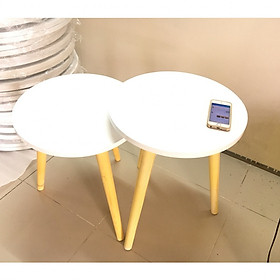 Cặp bàn tròn gỗ sofa phòng khách 40-40, bàn trà, bàn cafe, coffee, cà phê, bàn salon, sopha