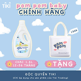 Nước Giặt Xả Pom Pom chuyên biệt dành cho bé năng động (12 – 36 tháng) - Chai 1,6L