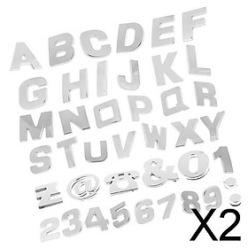 2x3D Car Emblem Sticker Alphabet Decal Car Sticker Decoration Accessories