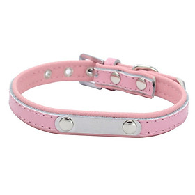 Adjustable PU Leather Pet Dog Cat Collar Neck Strap - XXS