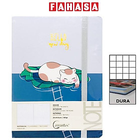 Sổ Ghi Chú Mèo Lười A5 - Kẻ Ô Vuông - 192 Trang 80gsm - Cervantes PB829-88 - Mẫu 3