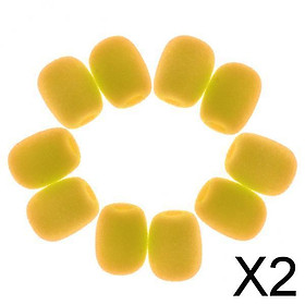 2xMini Microphone Sponge Windscreen Pack of 10 Yellow