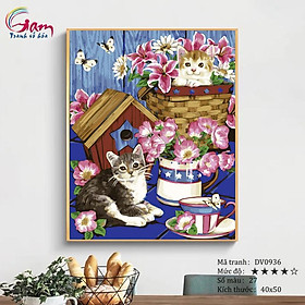 Mua Tranh số hoá tô màu theo số những chú mèo DV0936