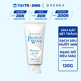 Sữa Rửa Mặt Tạo Bọt Chiết Xuất Đất Sét Trắng Senka Perfect White Clay New 14840 (120g)