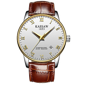 Đồng hồ nam chính hãng KASSAW K801-5 hàng mới 100% ,kính sapphire ,chống xước,chống nước bảo hành 24 tháng ,dây da xịn
