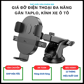 Giá đỡ điện thoại chắc chắn trên xe hơi, ô tô từ 4,7-7 inch gắn trên kính hoặc táp lô H19 - Hàng chính hãng