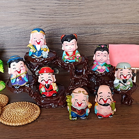 (Kèm đế) Bộ 08 tượng Bát Tiên 6cm