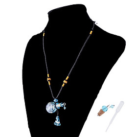 Essential Oil Bottle Diffuser Perfume Glass Pendant Necklace Sky Blue