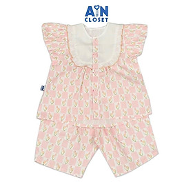 Bộ quần áo Lửng bé gái họa tiết hoa Kim Hương Hồng cotton - AICDBGYZ9MFZ - AIN Closet