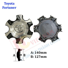 01 chiếc Logo chụp mâm, ốp lazang bánh xe ô tô dành cho Toyota Fortuner mã TY-504