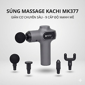 Máy massage cầm tay Kachi MK377 với 9 cấp độ rung - hàng chính hãng - Xám