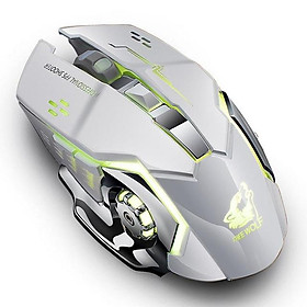 Mới 2400DPI Chuột Sạc X8 Không Dây Silicon LED Backlit Quang USB Ergonomic Chuột Chơi Game Thở Dạ Quang Ánh Sáng