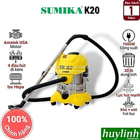 Mua Máy hút bụi công nghiệp Sumika K20 - dung tích 20 lít - công suất 1600W - hút bụi khô - ướt - hàng chính hãng